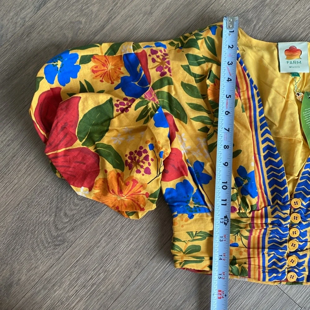 Farm Rio Yellow Floral Crop Top - Picture 8 of 13